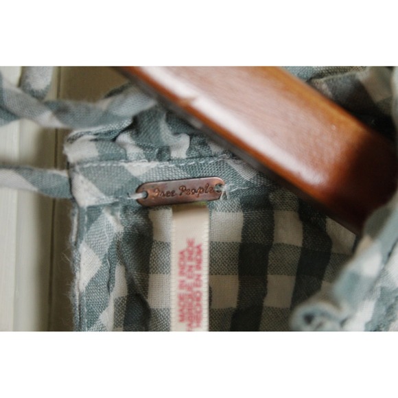 Free People Blue Gingham Babydoll Tunic Dress Women Size Small - Picture 3 of 6